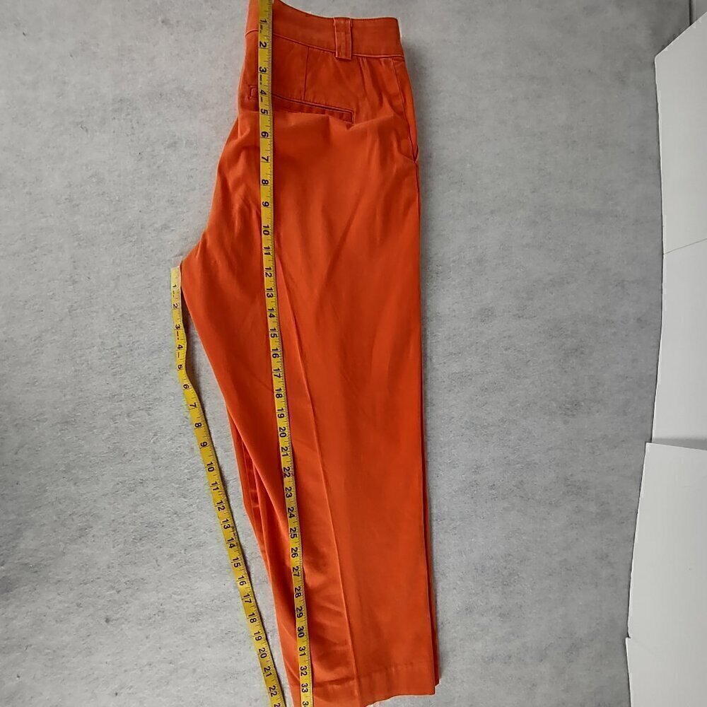 Coldwater Creek Women's Orange Cotton Capri Pants With Pockets Size 8 - Picture 7 of 11